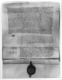 Dekret kutnohorský, vyhotovení z roku 1414 pro Jana Husa, foto: Wikipedia
